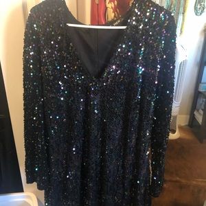 Sparkly black fitted dress